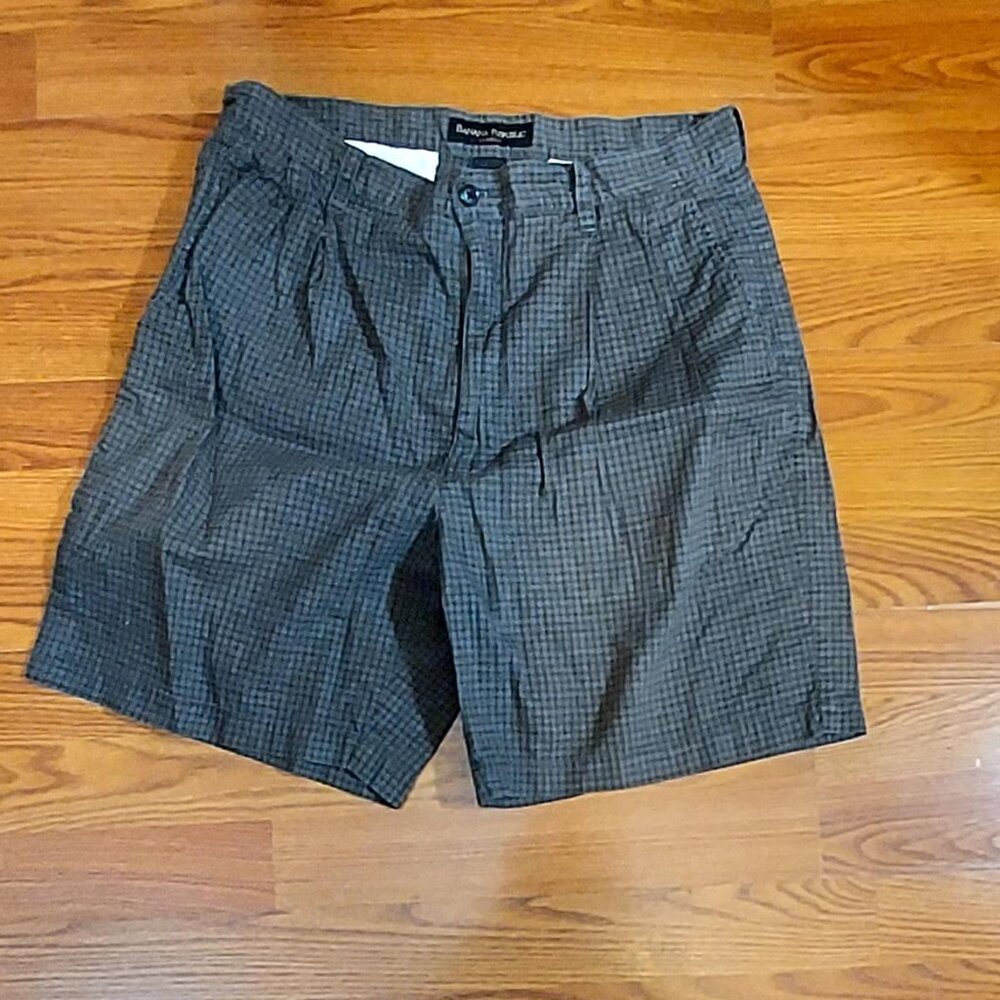 Gap Classic Mens Brown Check Shorts 100% Cotton 4 Pockets Sz34 Beach Summer Golf